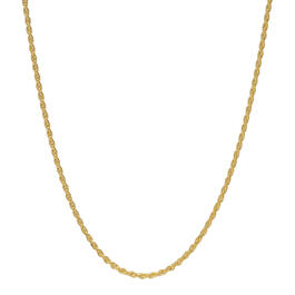 24in. Vermeil Sterling Silver Polished Solid Rope Chain Necklace