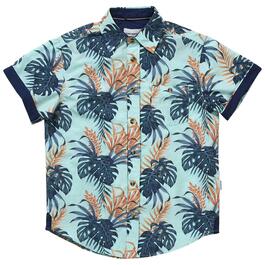 Boys (8-16) Distortion Short Sleeve Button Down Shirt - Aruba