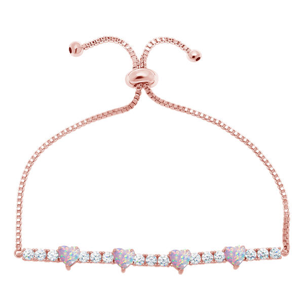 Gemstone by Gianni Argento Lab Opal Adjustable Heart Bracelet - image 
