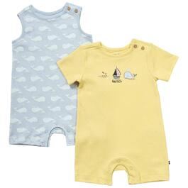 Baby Boy &#40;12-18M&#41; Nautica 2pk. Whale Knit Rompers