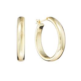 40mm Polished Gold Over Brass Hoop Earrings