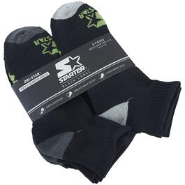 Mens Starter 6-Pair Black Quarter Socks