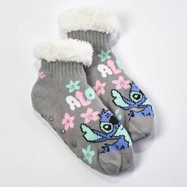 Womens Fuzzy Babba Lilo & Stitch Cozy Slipper Socks