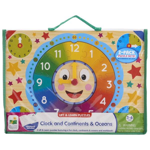 The Learning Journey Clock/Continents & Oceans Puzzles - image 