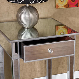 Southern Enterprises Mirage Mirrored Accent Table