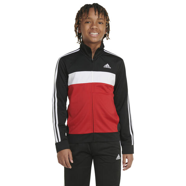 Boys &#40;8-20&#41; adidas&#40;R&#41; Color Block Tricot Jacket - Black/Red - image 