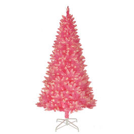 Puleo International 6.5ft. Pre-Lit Pink Pine Christmas Tree