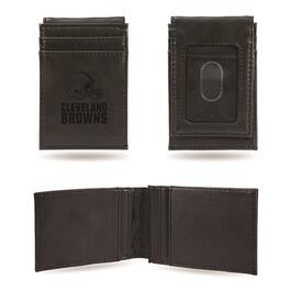 Mens NFL Cleveland Browns Faux Leather Front Pocket Wallet