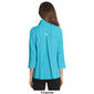 Womens Ali Miles 3/4 Sleeve Crinkle Curvy Lines Button Blouse - image 2