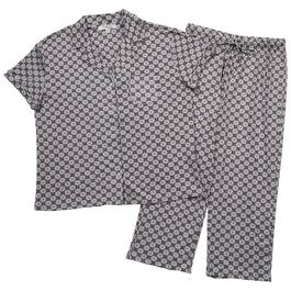 Womens Ellen Tracy Short Sleeve Geometric Crop Pajama Set