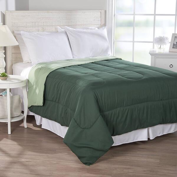 Ashley Cooper&#40;tm&#41; Solid Reversible Comforter-Dark/Light Green - image 