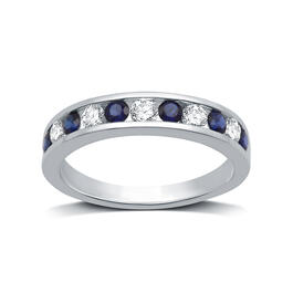 Nova Star&#40;R&#41; 1/5ctw. Lab Grown Diamond & Blue Sapphire Band Ring