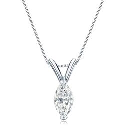 Parikhs 14kt. White Gold Marquise Diamond Pendant Necklace