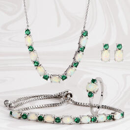 Gianni Argento 4pc. Opal Necklace/Earrings/Bracelet/Ring Set