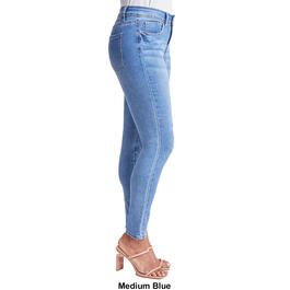 Womens Royalty No Muffin 1 Button High Rise Rip/Tear Skinny Jeans