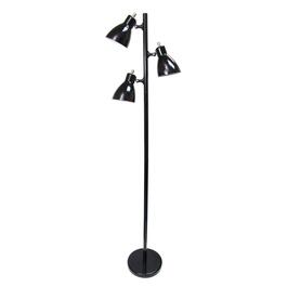 Simple Designs Metal Black Finish 3-Light Tree Floor Lamp