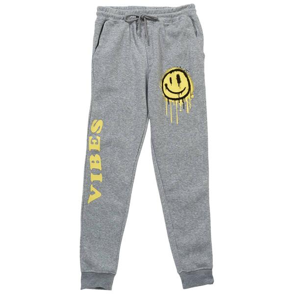 Young Mens Brooklyn Cloth Vibes Exploded Smiley Face Joggers - image 