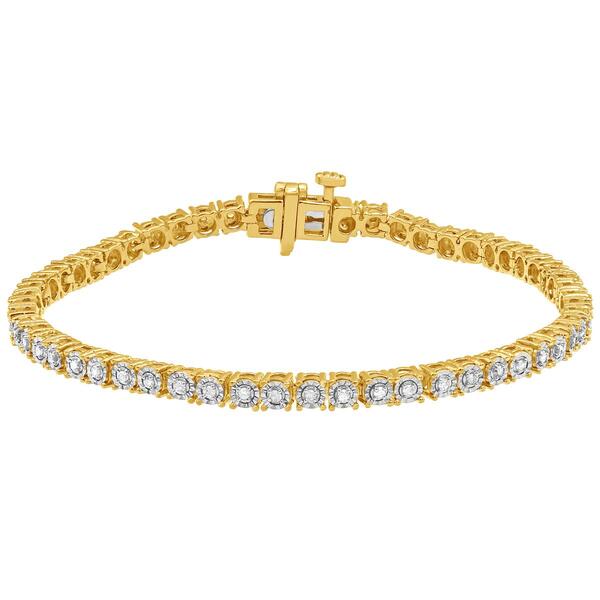 Diamond Classics&#40;tm&#41; Yellow Flash Plated Diamond Tennis Bracelet - image 