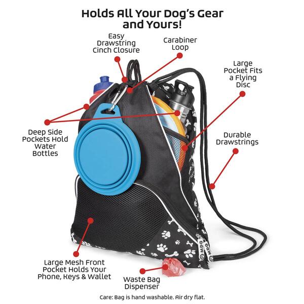 Mobile Dog Gear Dogssentials Paw Print Drawstring Cinch Sack