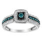 Radiant Rainbow&#8482; 1/2 ct. Blue Diamond Engagement Ring - image 2