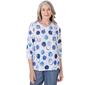 Womens Alfred Dunner Blue Bayou Knit Dots Top - image 1