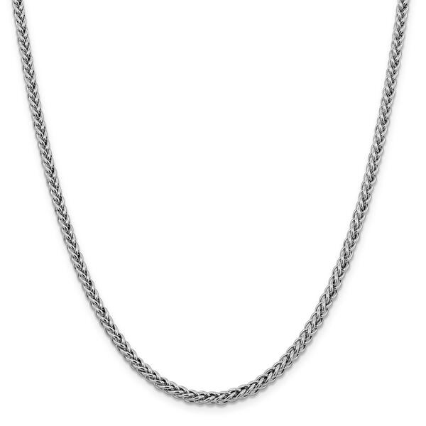Mens Gold Classics&#40;tm&#41; 4.30mm. 14k White Gold 3-Wire Wheat Necklace - image 