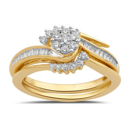 Yellow Gold over Silver 1/2cttw. Diamond Bridal Ring