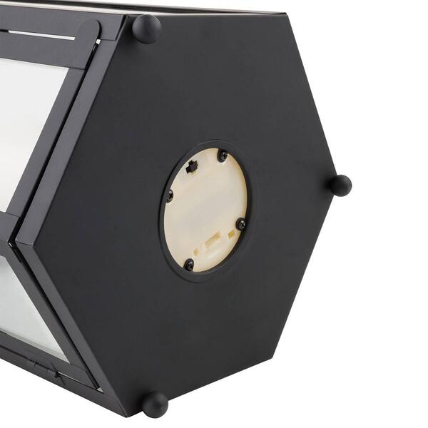Alpine Black Hexagonal Candlelit Lantern w/ Warm White LEDs