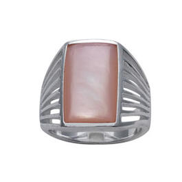 Marsala Fine Silver-Plated Pink Shell Ring