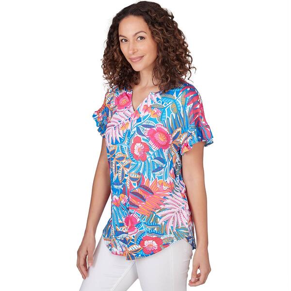 Petite Ruby Rd. Bright Blooms Rainforest Tropical Tee
