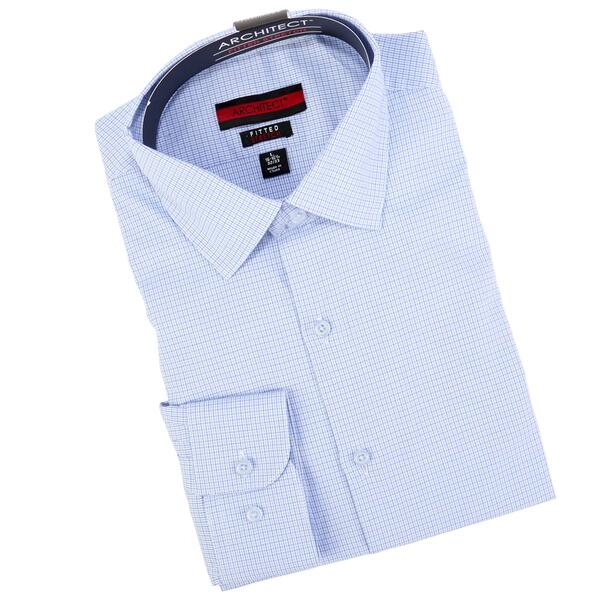 Mens Architect&#40;R&#41; Fitted Stretch Dress Shirt - White/Blue - image 