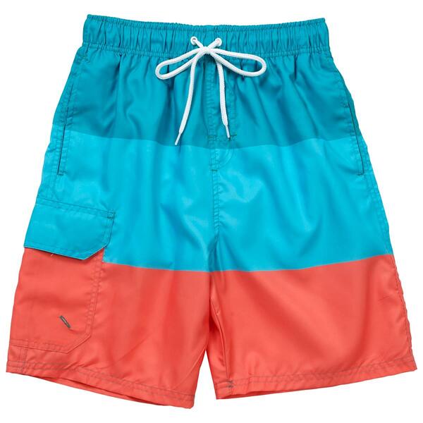 Young Mens Surf Zone Color Block Swim Trunks - image 