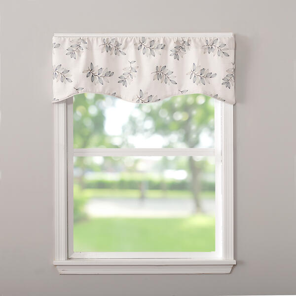 Love &amp; Peace Embroidered Scalloped Valance - image 