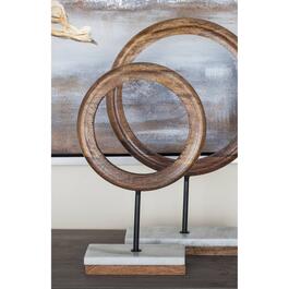 9th & Pike&#174; Brown Mango Wood Circular Sculpture