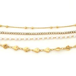 Ashley Gold-Tone 4 Row Choker Necklace Set