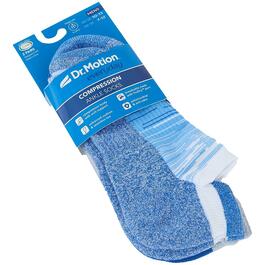 Mens Dr. Motion 2pk. Ankle Compression Socks - White/Blue