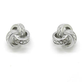 Gianni Argento Sterling/Diamond Accent Knot Stud Earrings