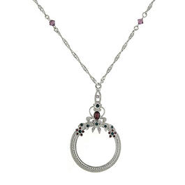 Signature 1928 Silver Magnifying Pendant Necklace