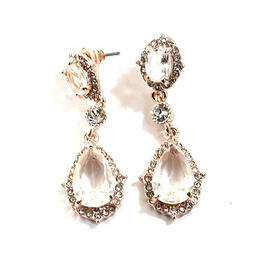 Adrienne Vittadini Rose Gold Double Oval Earrings