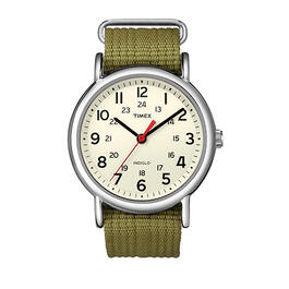 Mens Timex&#40;R&#41; Weekender Olive Strap Watch - T2N6519J