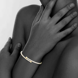 Austrian 14kt. Gold Plated Crystal Bangle Bracelet