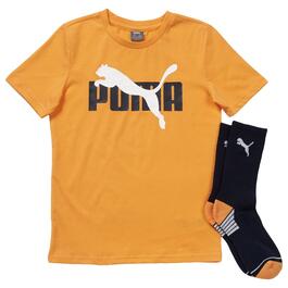 Boys (8-20) Puma Tee &amp; Crew Socks - Medium Orange