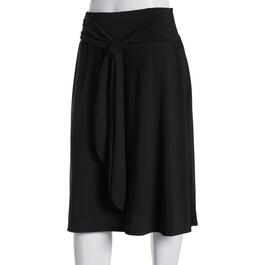 Womens NY Collection Knee Length Solid Ity Skater Skirt