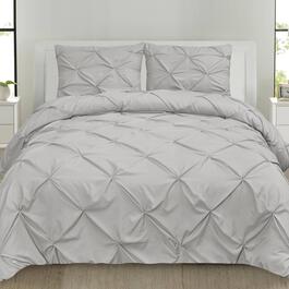 Sweet Home Collection 3pc. Pinch Pleat Pintuck Duvet Cover Set