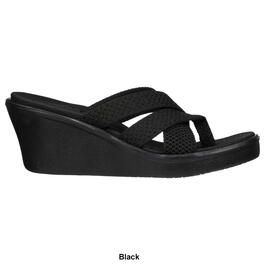 Womens Skechers Rumble On-Heat Maze Strappy Wedge Sandals