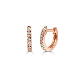 Diamond Classics&#40;tm&#41; 14kt. Rose Gold Diamond Hoop Earrings