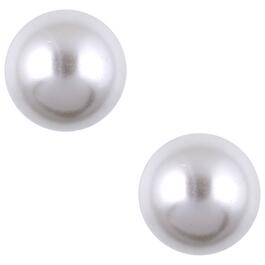 Anne Klein Gold-Tone White Pearl 12mm Stud Earrings
