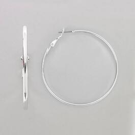 Design Collection Silver Medium Hoop Earrings