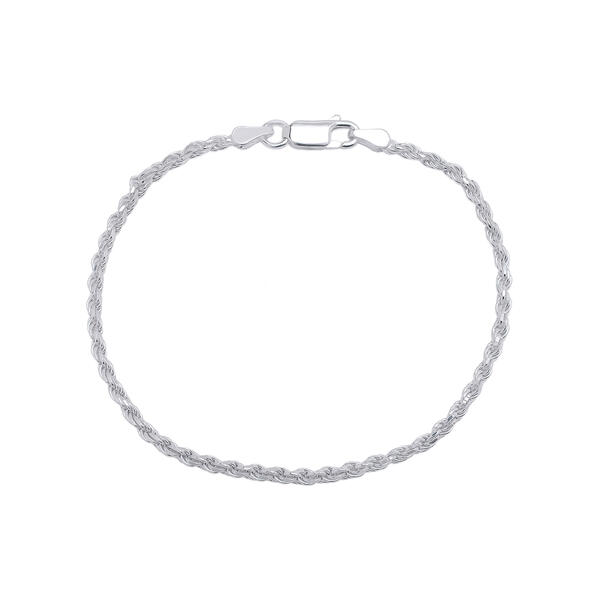 7in. Sterling Silver Rope Chain Bracelet - image 