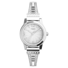 Womens Timex&#40;R&#41; Main Street Silver-Tone Crystal Watch - TW2W18600JT